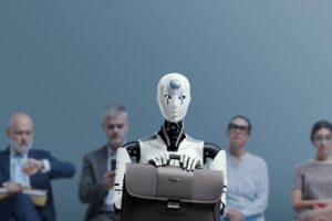 Robot oraz ludzie jako kandydaci do pracy